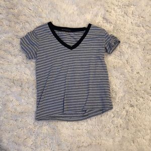 Brandy Melville v neck striped t shirt